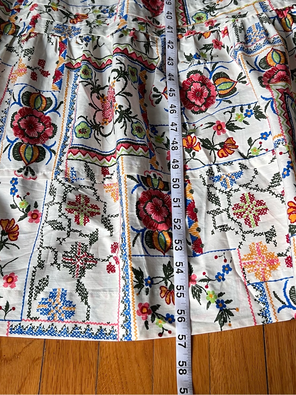 Anthropologie Summerset Maxi Dress Cross-stitch Floral Patchwork Design L - Picture 10 of 10